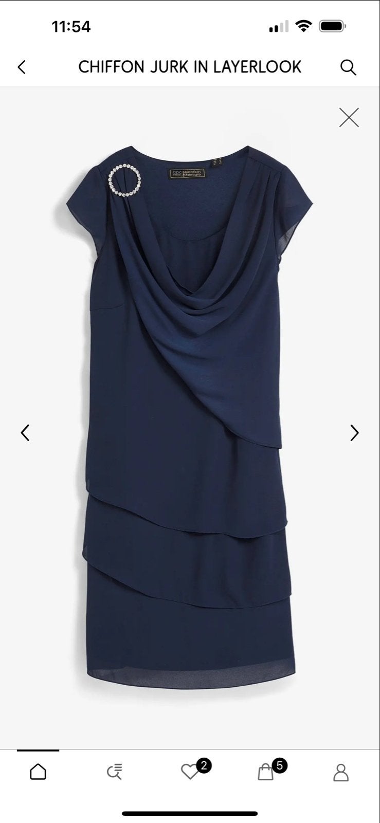 Chiffon jurk in layerlook, Kleding | Dames, Jurken, Blauw, Maat 42/44 (L), Nieuw, Ophalen of Verzenden
