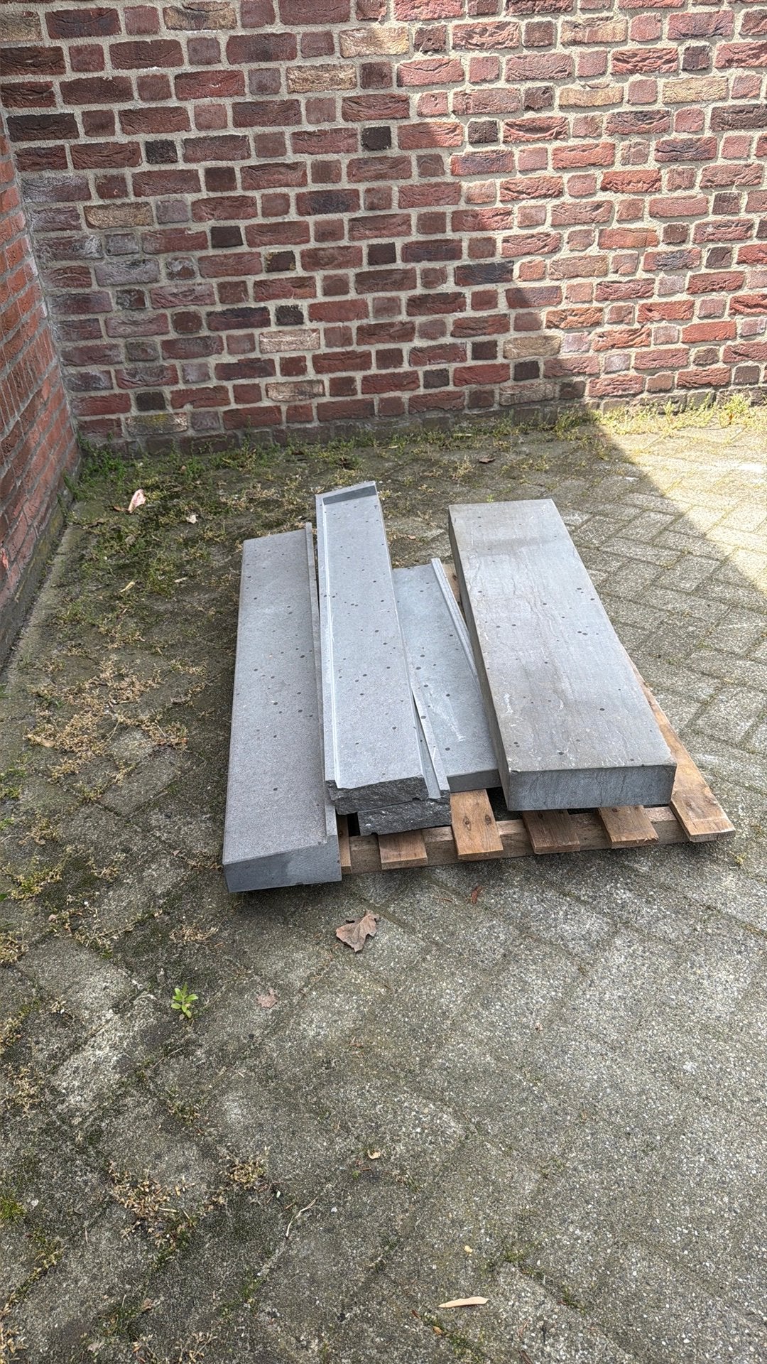 Natuursteen ophalen , dorpel en 2 blokken , zsm weg, Tuin en Terras, Ophalen, Zo goed als nieuw, Minder dan 180 cm, Palen