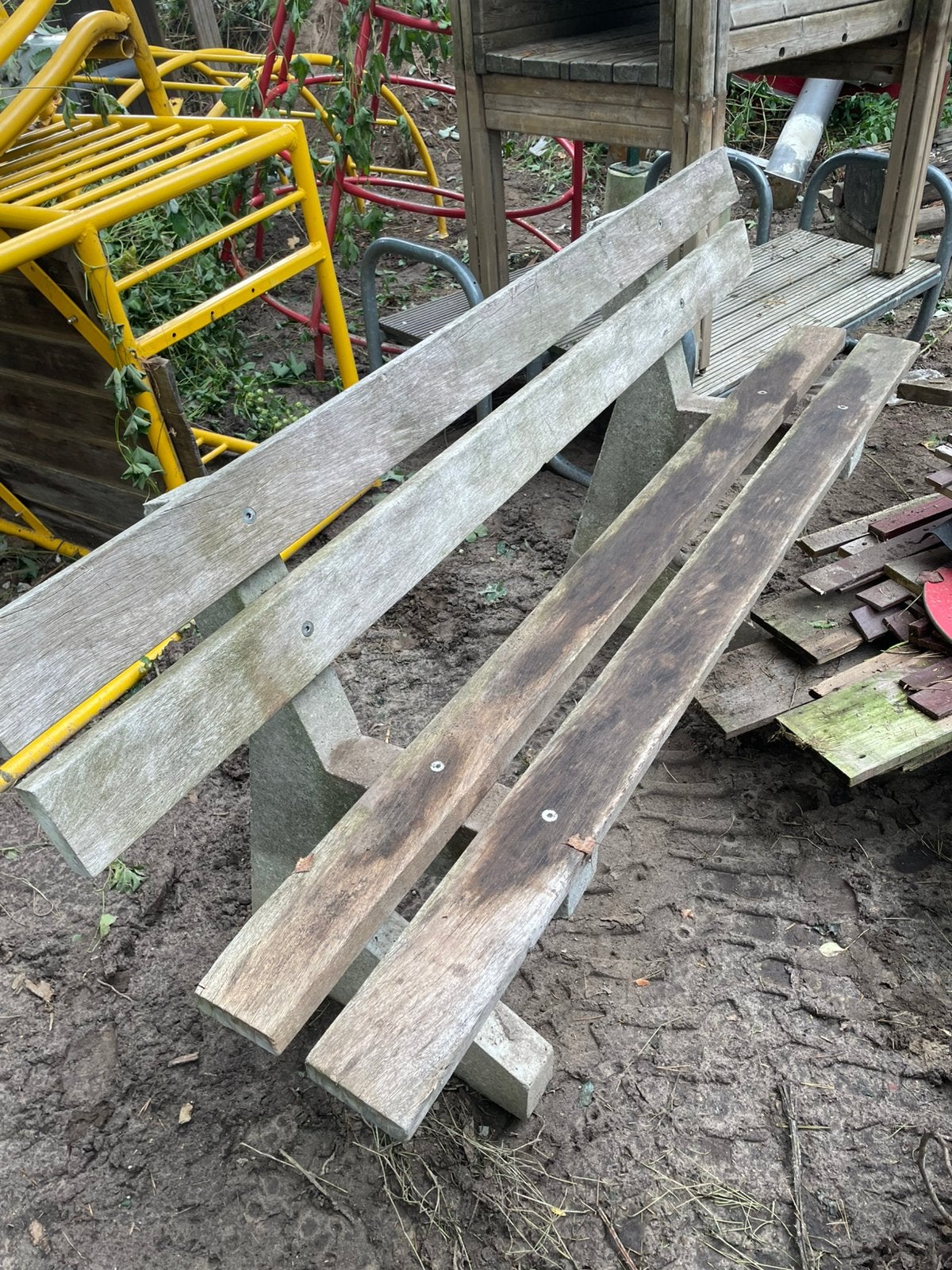 Stevige tuinbank, Tuin en Terras, Tuinbanken, Ophalen, Zo goed als nieuw, Hout