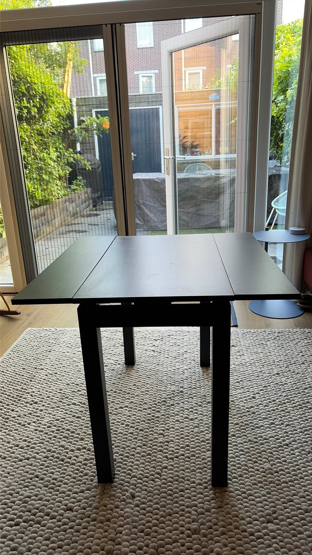 Ikea verstelbare eettafel zwart/bruin t.e.a.b., Huis en Inrichting, Tafels | Eettafels, Ophalen, Rechthoekig, 50 tot 100 cm