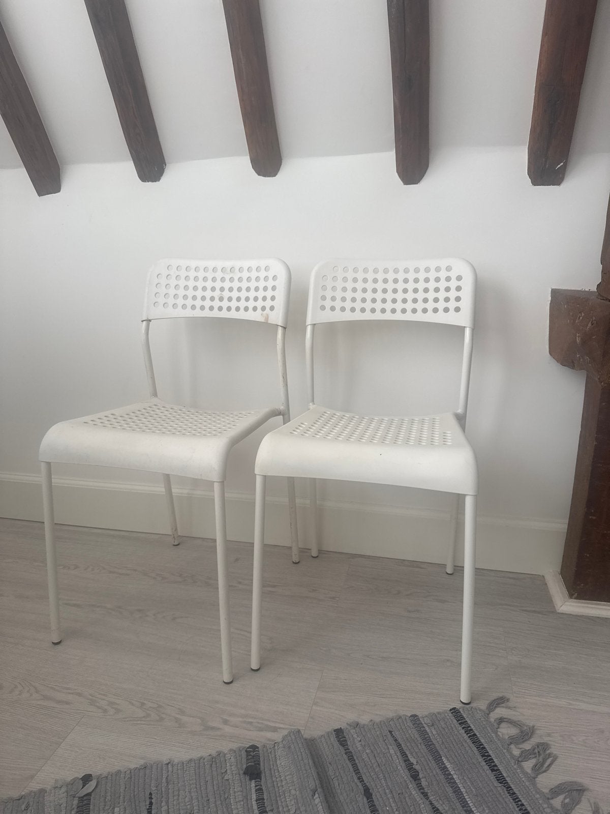 2x IKEA Adde Stoelen - Wit, Zo goed als nieuw, Ophalen, Twee, Wit, Zo goed als nieuw