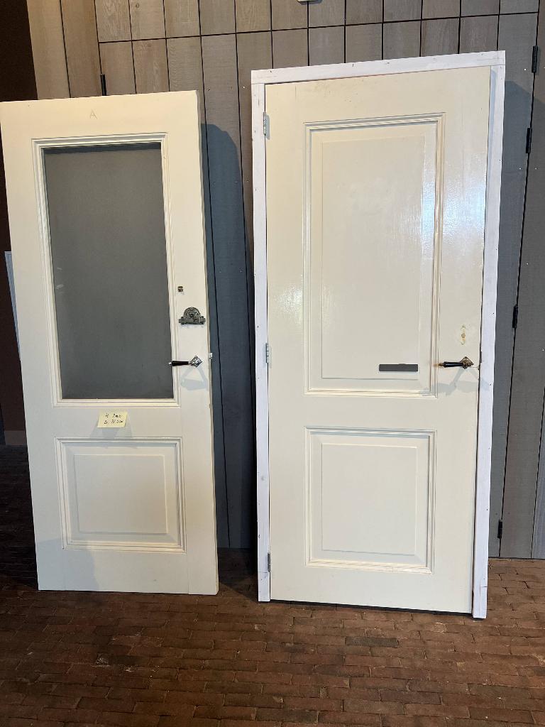 Te koop: Set van 3 witte paneeldeuren – klassiek model, Ophalen, Gebruikt, 80 tot 100 cm, Binnendeur