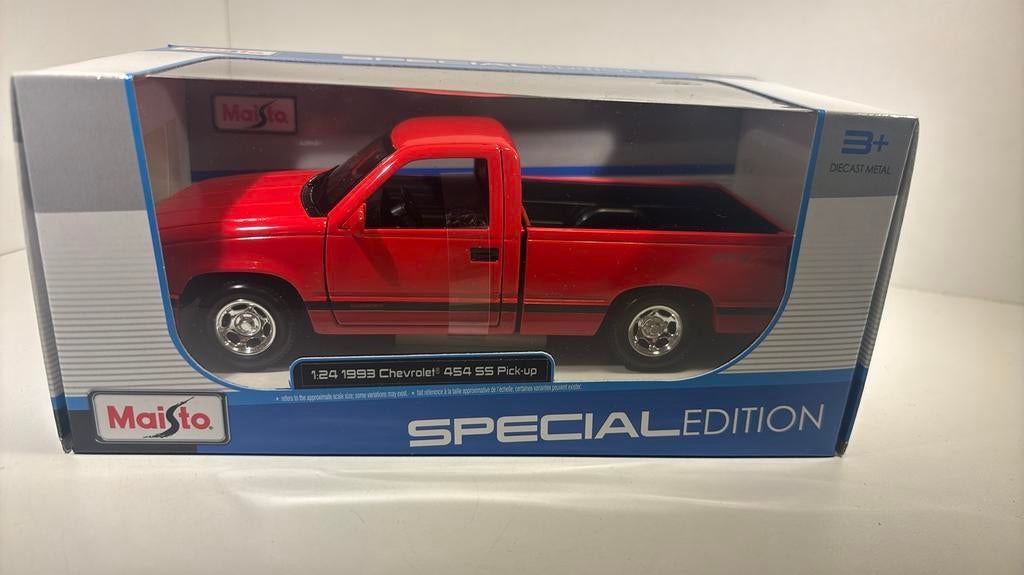 Chevrolet 454 ss pick up 1993 maisto 1.24, Maisto, Ophalen of Verzenden, A, A