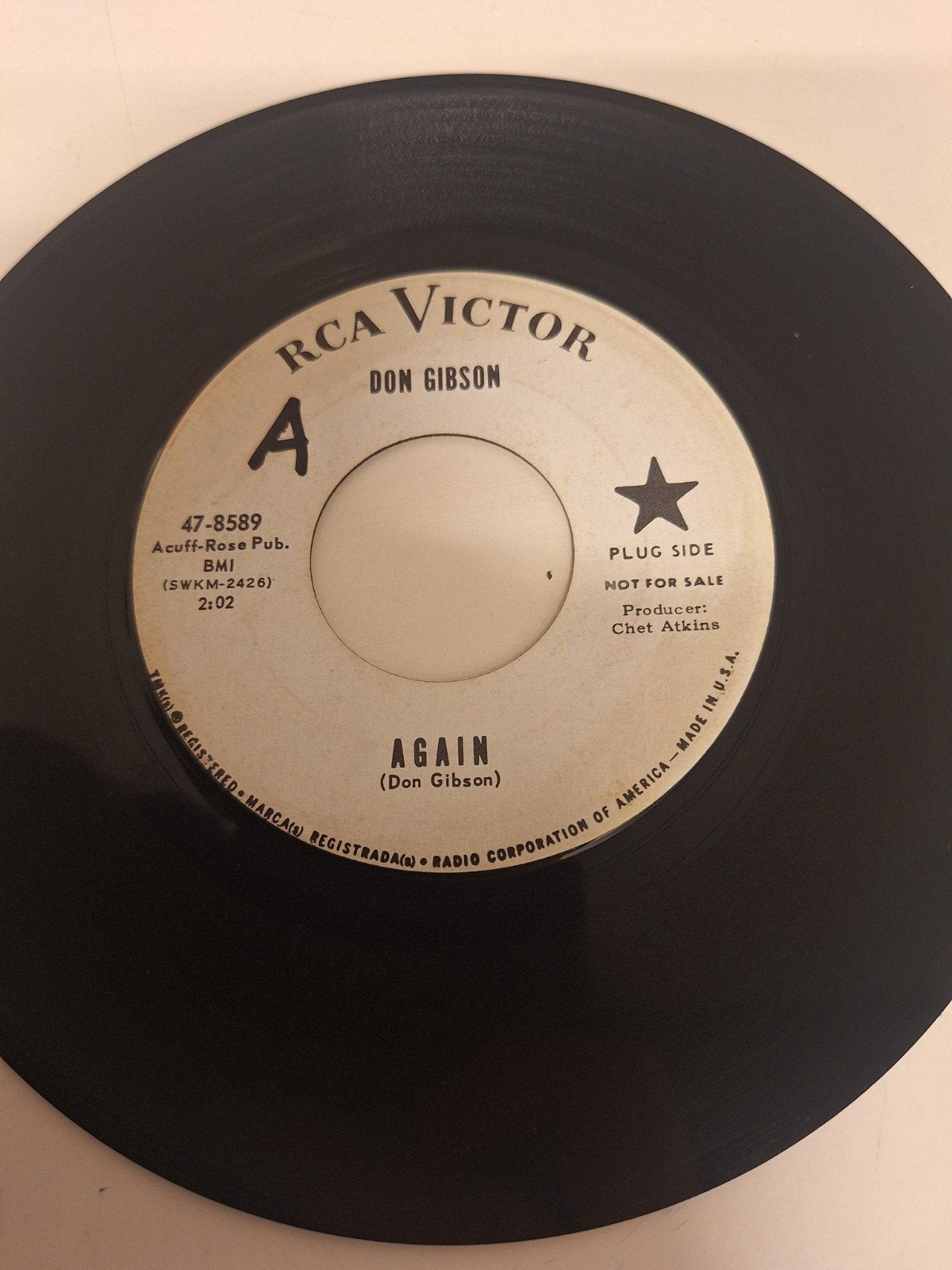 Don Gibson - Again, 1965. DEMO., Promo, Verzenden, 7 inch, Country