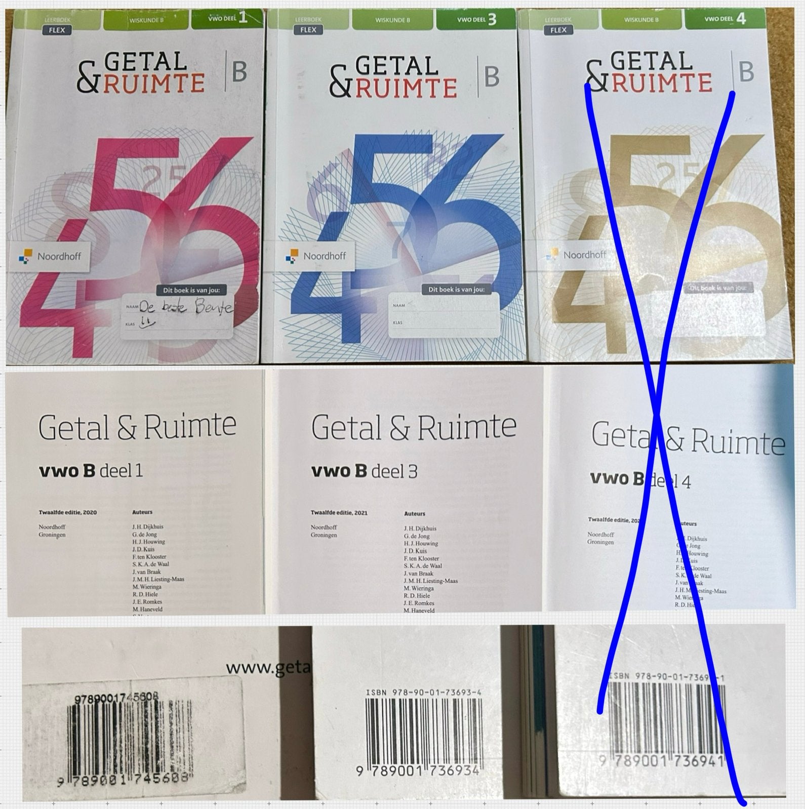 Getal & Ruimte VWO 2-3-4 WIS B (diverse delen), Ophalen of Verzenden, Gelezen, VWO, Wiskunde B