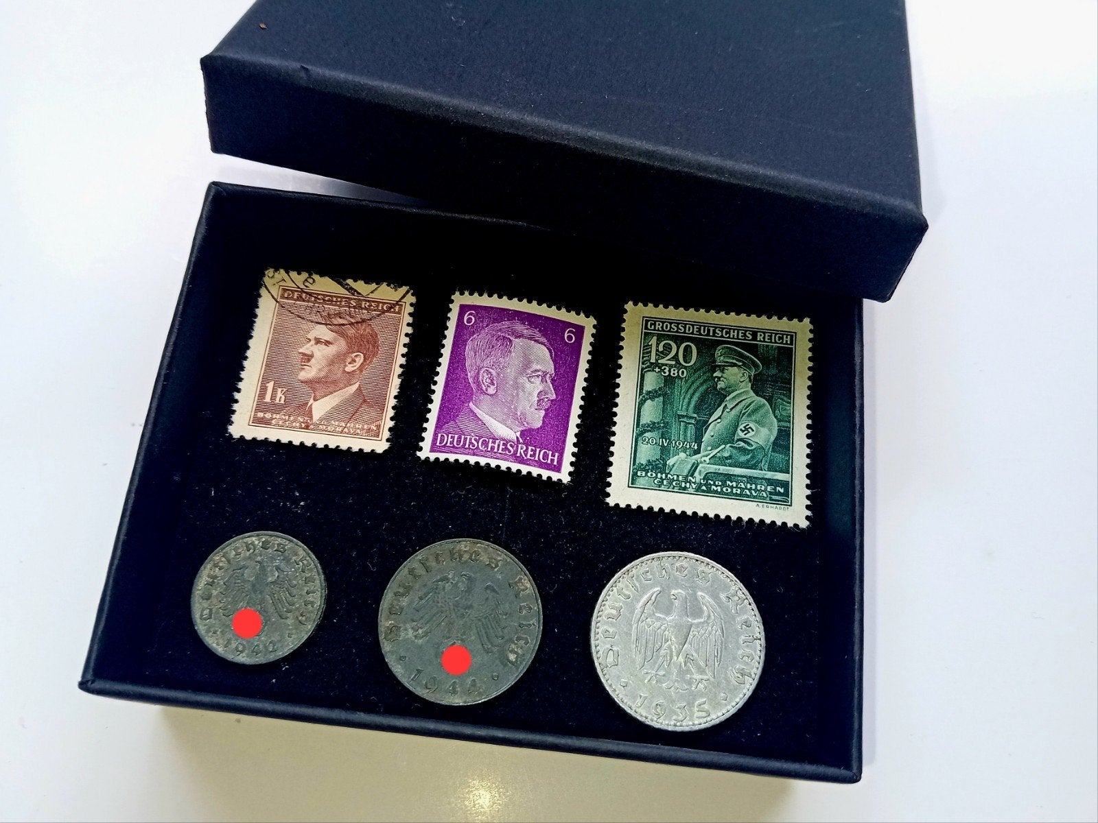 WO2 Reichspfennig Munten & Zegels Set - Zink & Alu in Doosje, Postzegels en Munten, Ophalen of Verzenden, Duitsland, Setje