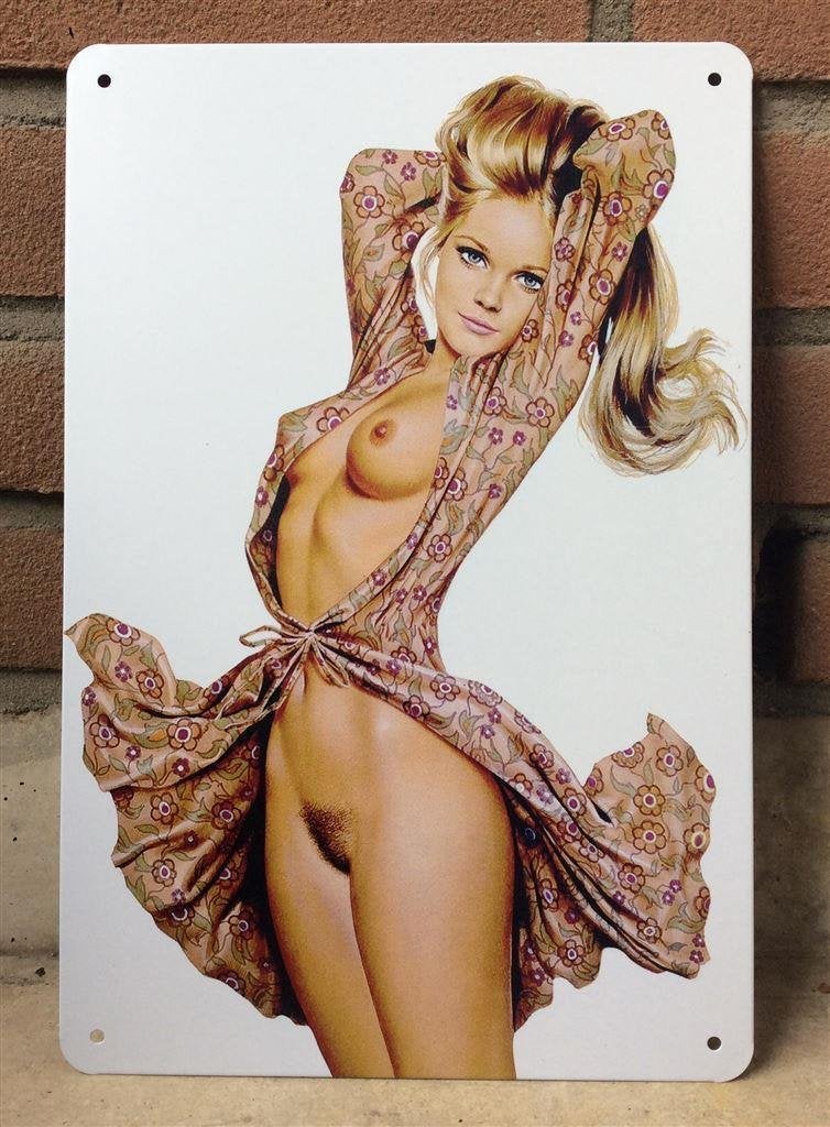 Aslan Sexy Pin Up girl Kunst - Metalen Wandbord, Verzenden, Overige typen