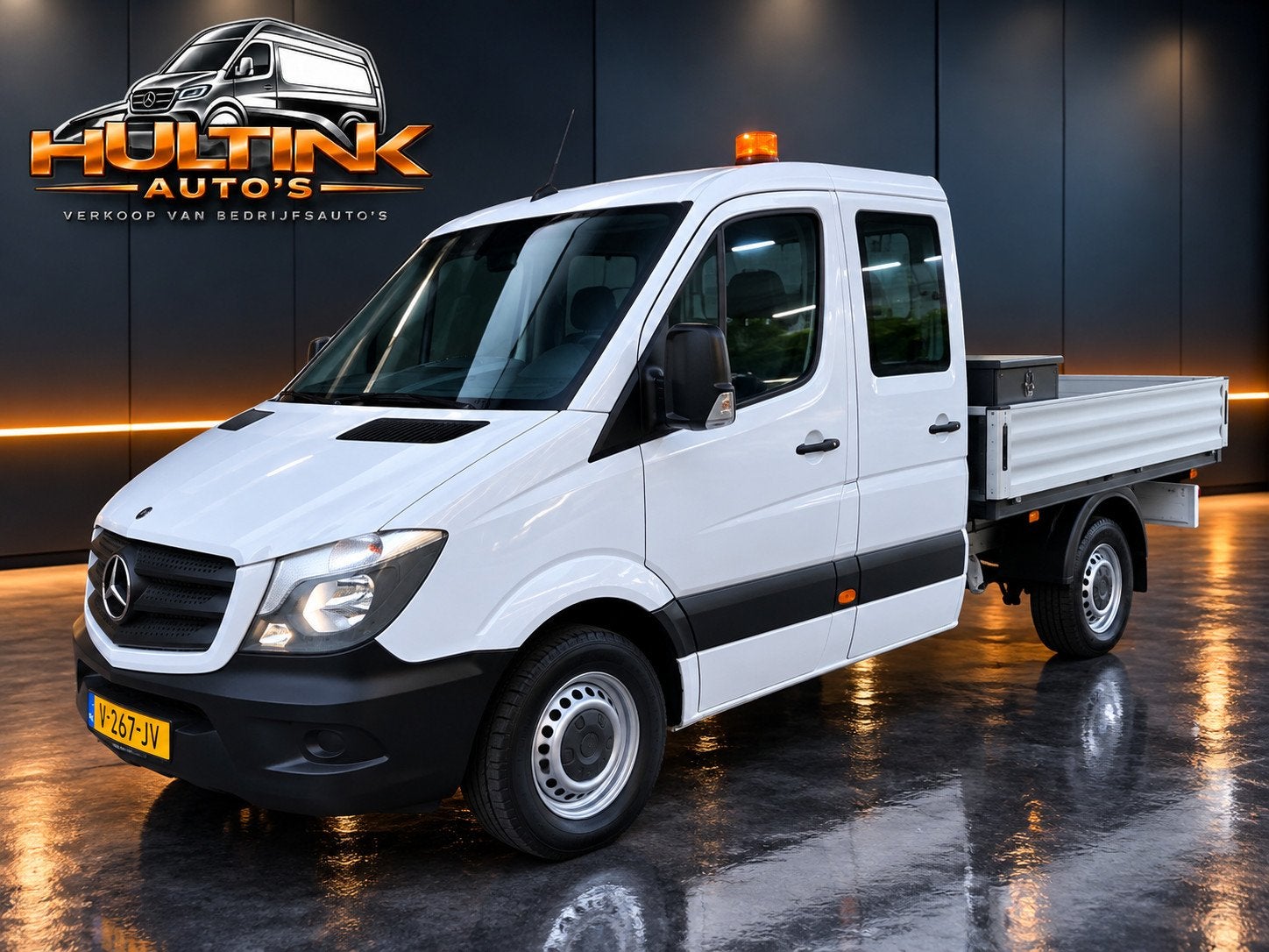 Mercedes Sprinter Pick-up Automaat Airco 5 Pers.open laadbak, Auto's, Automaat, Euro 5, Gebruikt, Zwart