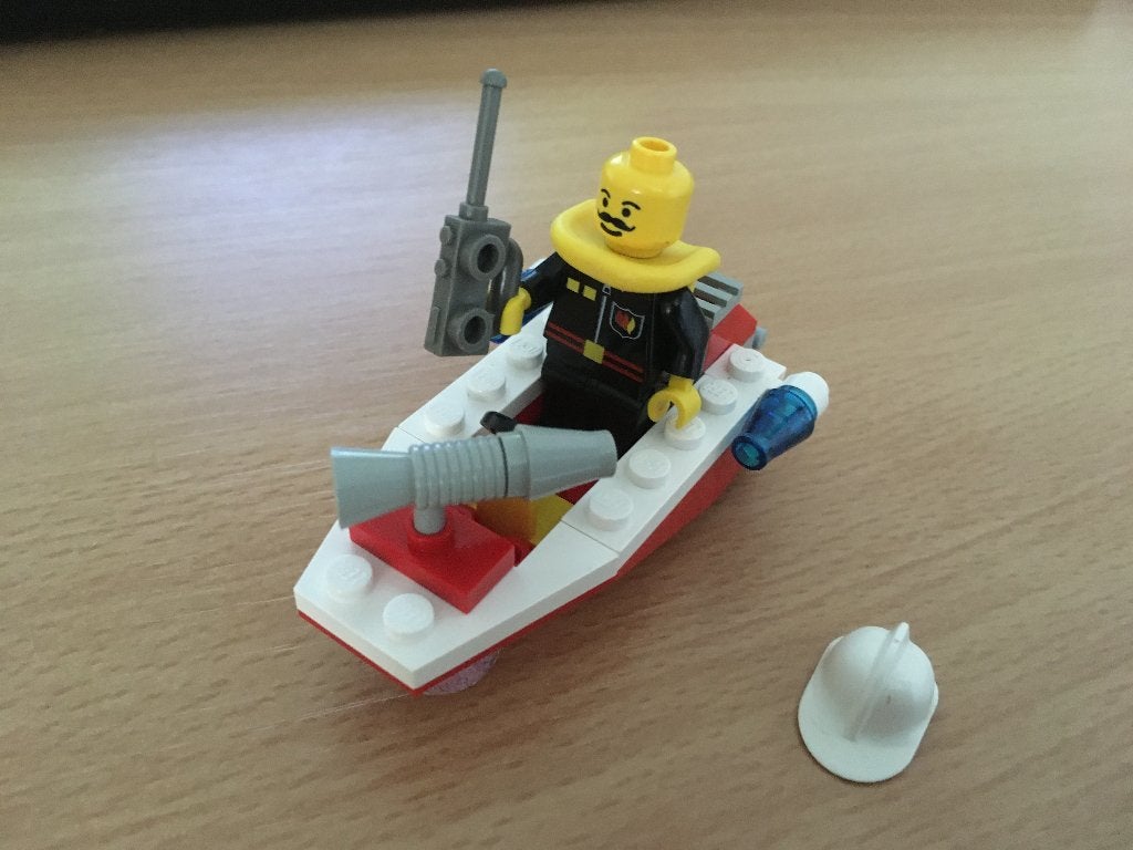 lego 1248 System brandweerboot met brandweerman, City, Lego, Ophalen of Verzenden, Complete set