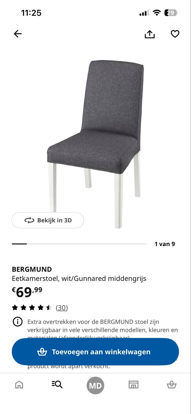 2 IKEA Bergmund stoelen gratis op te halen in Gouda, Huis en Inrichting, Stoelen, Gebruikt, Twee, Stof, Grijs, Ophalen