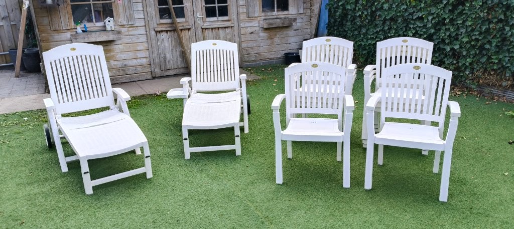 set mooie tuinstoelen, Tuin en Terras, Ophalen, Zo goed als nieuw, Kunststof, Inklapbaar