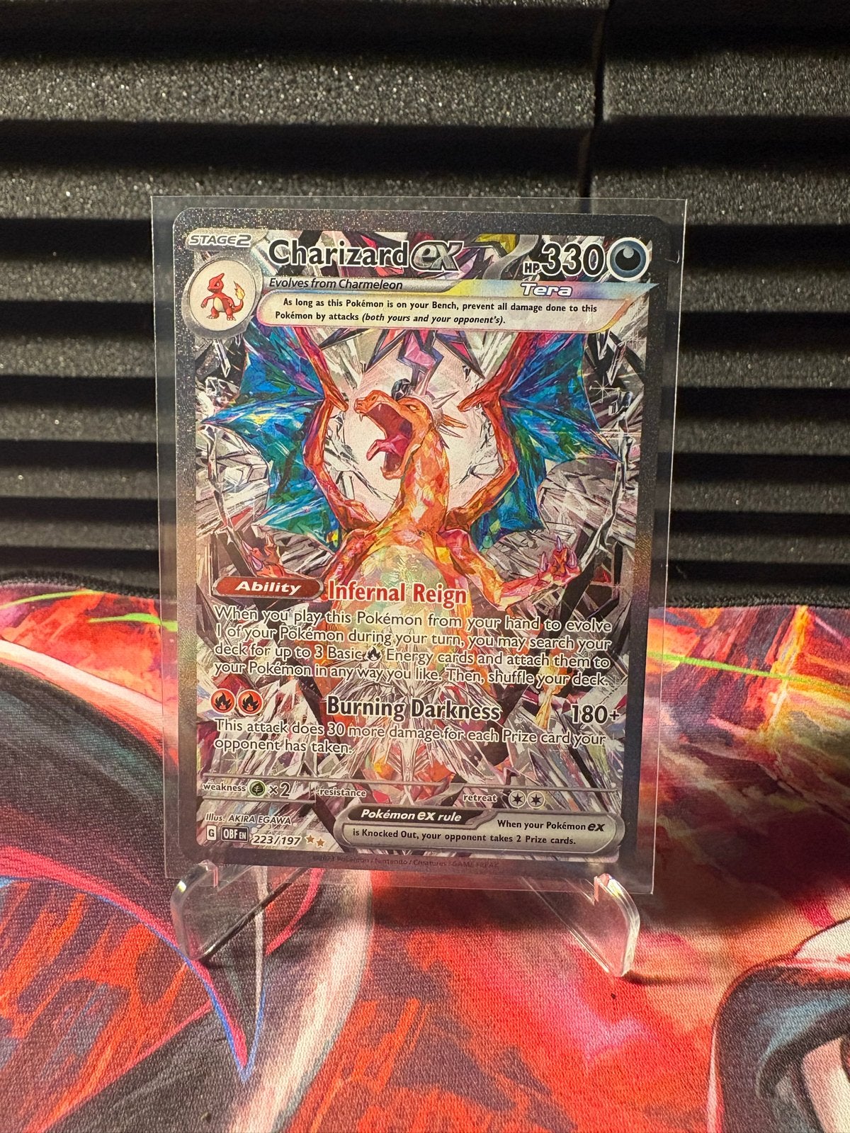 Charizard ex Obsidian Flames Pokémon kaart, Ophalen of Verzenden, Zo goed als nieuw, Losse kaart, Foil
