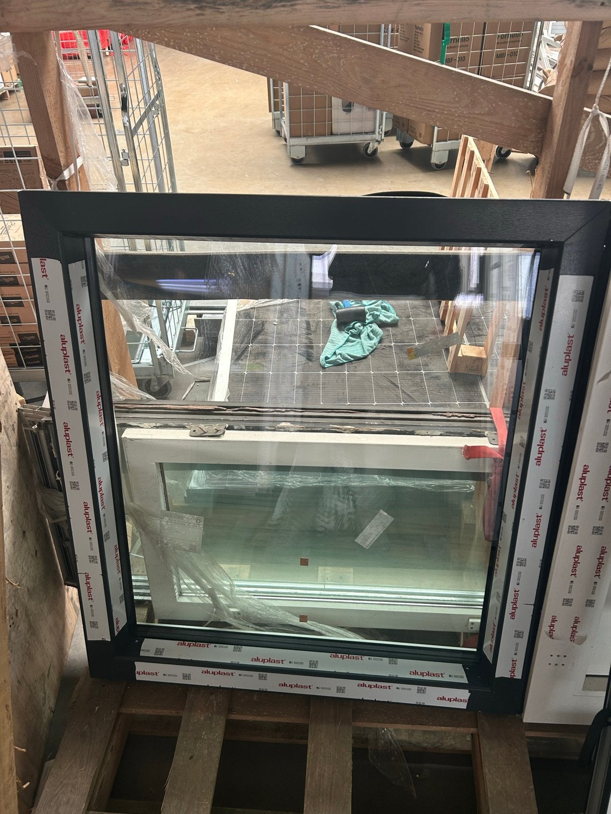 Nieuw aluplast raamkozijn, Ophalen of Verzenden, Gebruikt, Gevelraam of Ruit, 80 tot 120 cm