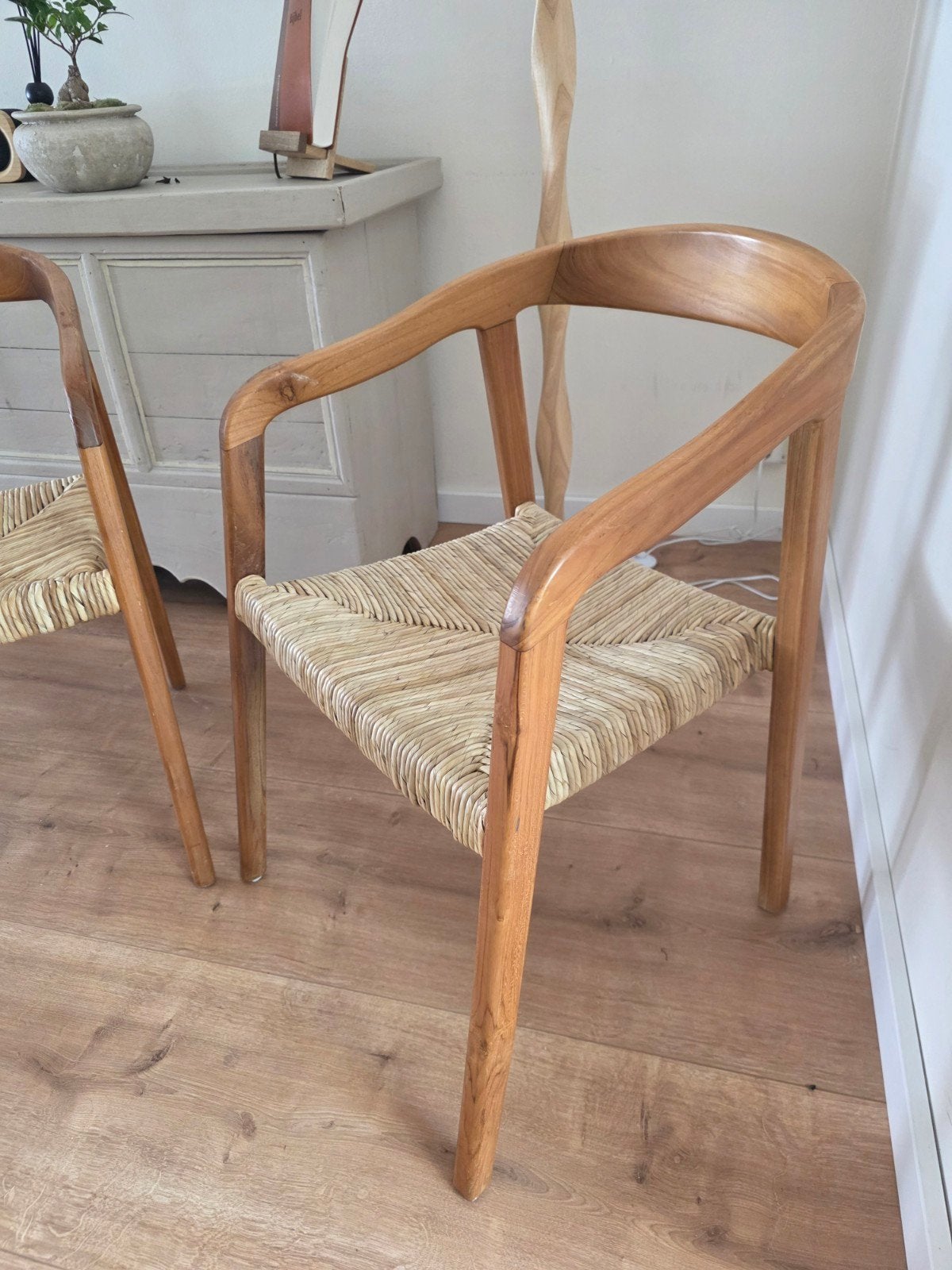 Set van 2 eetkamerstoelen, Ophalen, Twee, Bruin, Hout