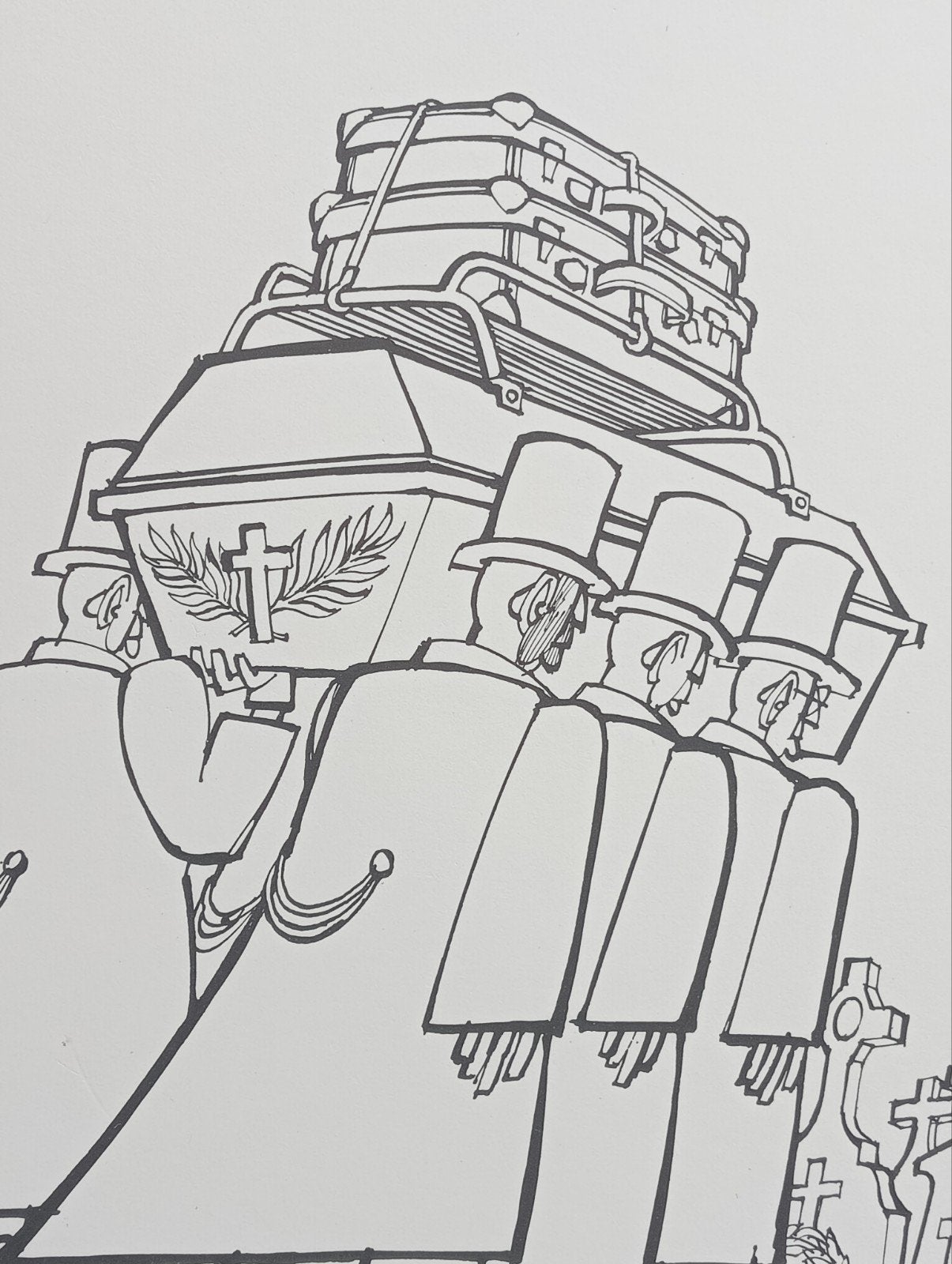 Yrrah spotprent cartoon Begrafenis, Verzenden, Voor 1940, Gebruikt