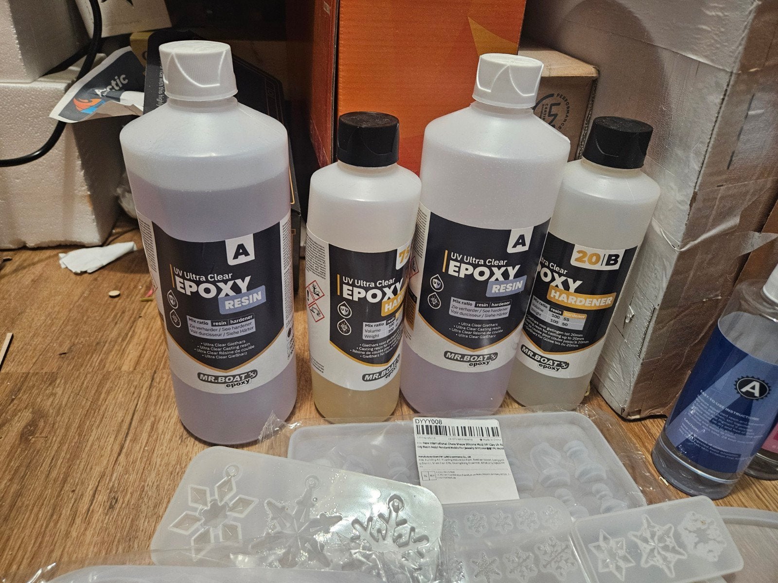 Grote epoxy set met mallen en pigmenten, Ophalen of Verzenden