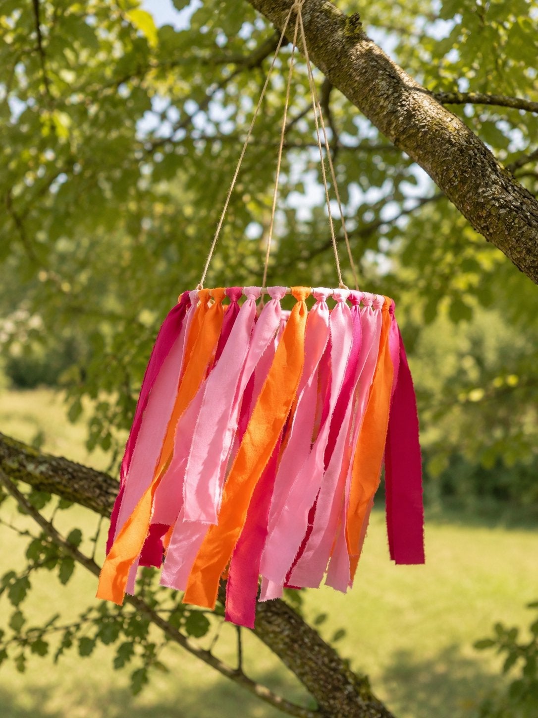 Windhanger ibiza boho | roze frambozenrood oranje | 30cm dia, Ophalen of Verzenden, Nieuw, Versiering, Overige