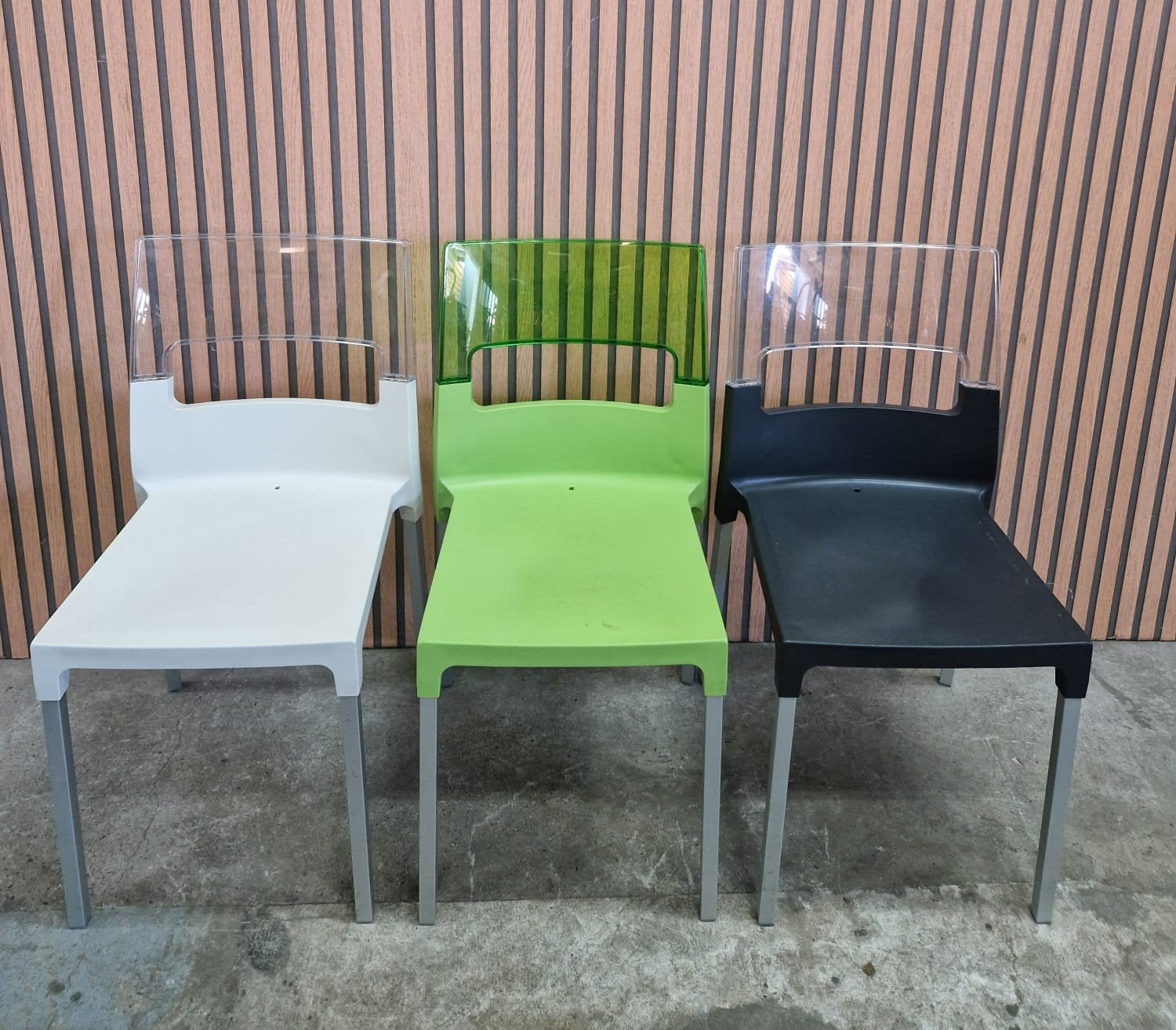 11 x Jenny Scab terrasstoelen kantine stoelen mix kantine, Ophalen of Verzenden, Zo goed als nieuw, Overige kleuren, Vijf, Zes of meer stoelen