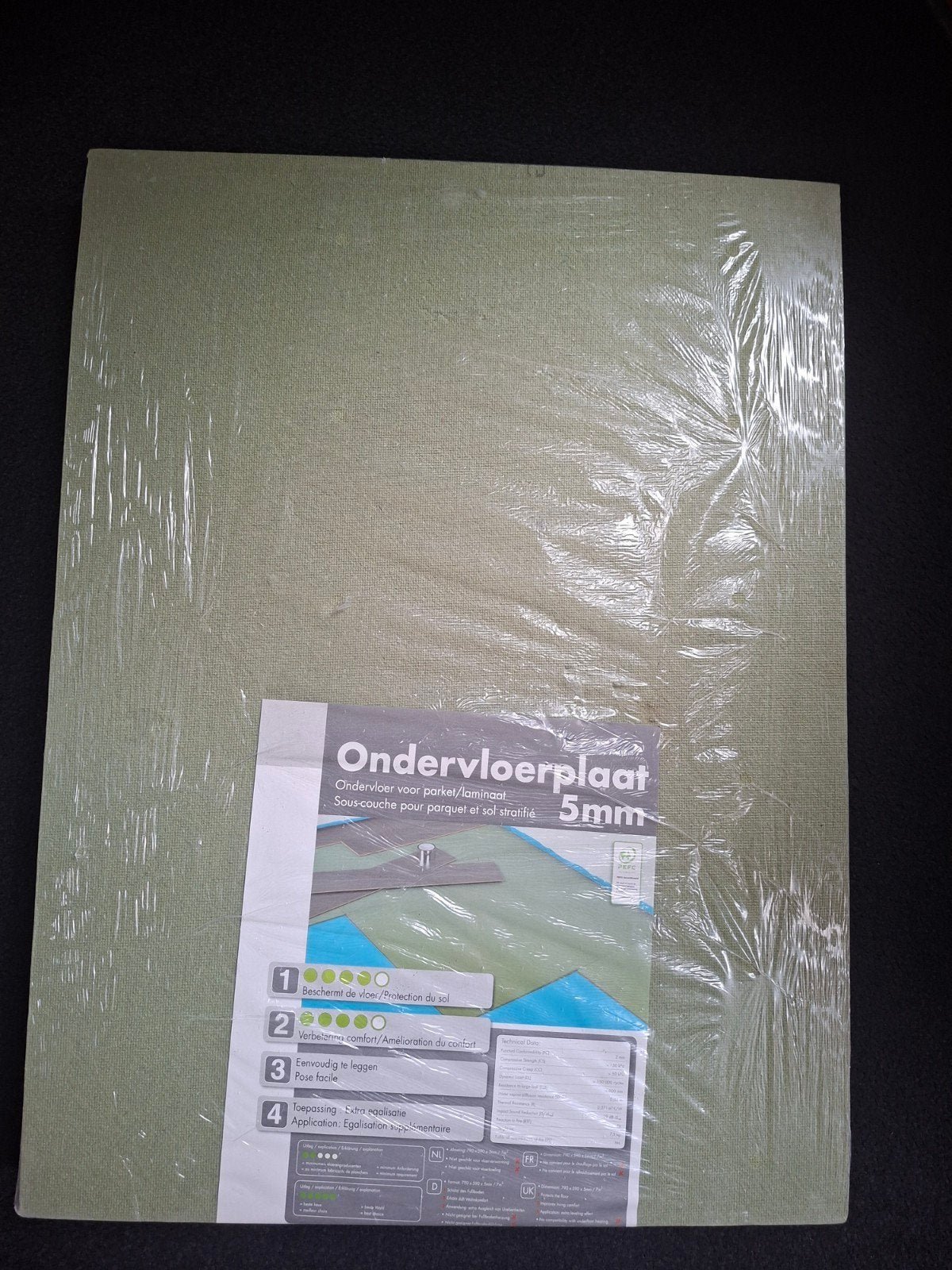 Ondervloer 5mm 79mm 59mm 1 pak 7m2De conditie is  nieuw, Ophalen, Overige materialen, 30 cm of meer, 50 tot 150 cm
