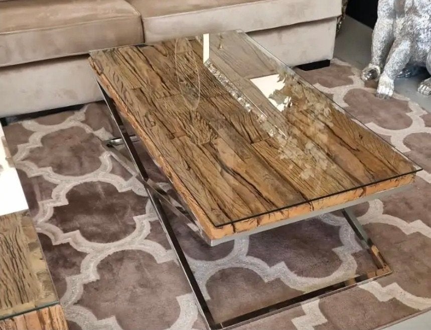 eettafel salontafel en wandplanken richting eric kuster styl, Huis en Inrichting, Ophalen, Gebruikt, 100 tot 150 cm, 50 tot 100 cm