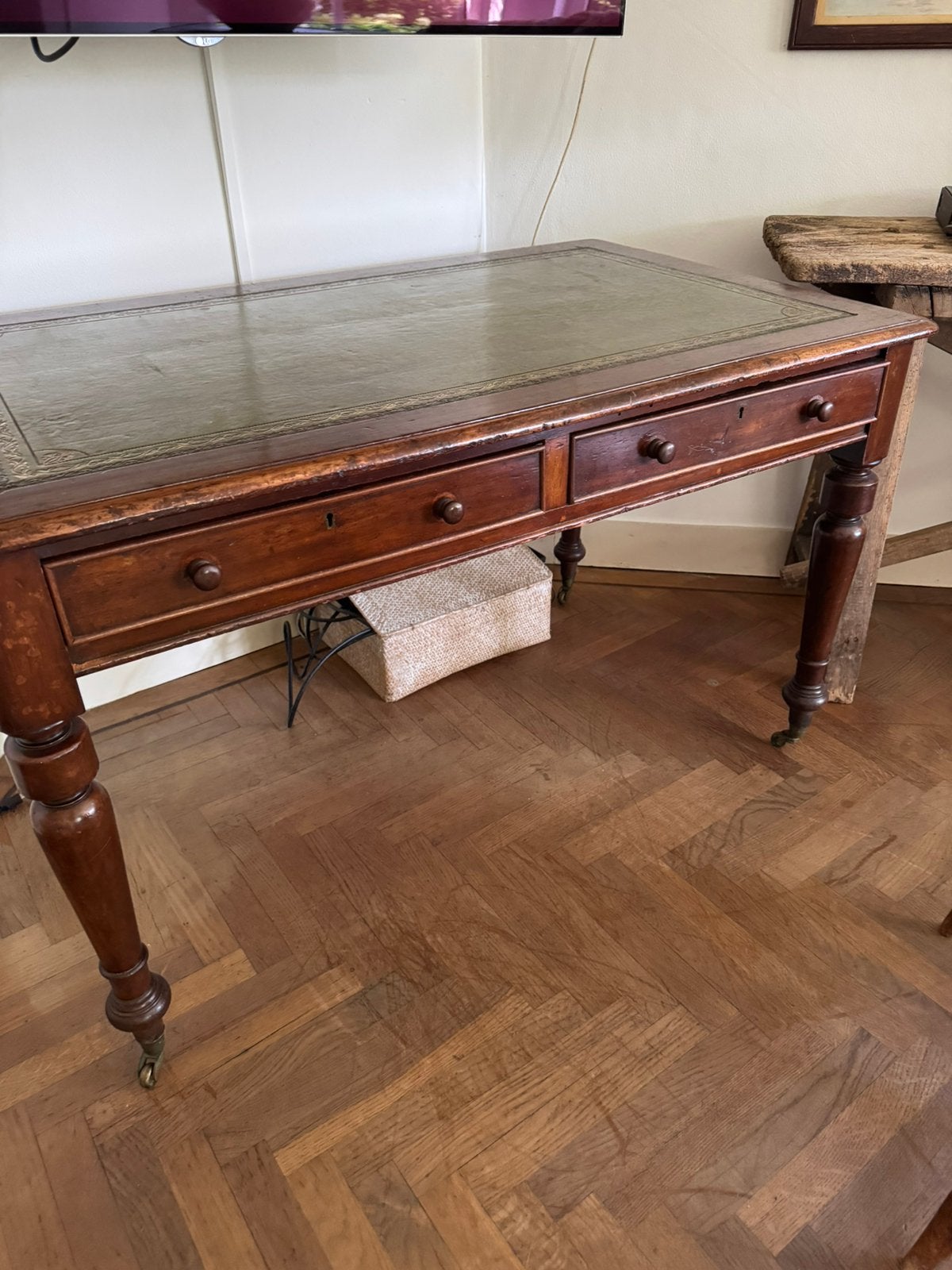 Antiek bureau leder inleg, Ophalen