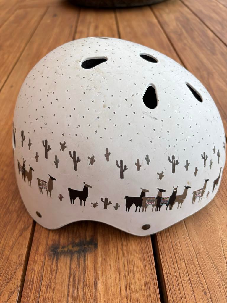 Kinderhelm Kiddimoto Lama/Cactus - 54 cm omtrek, Ophalen of Verzenden, Gebruikt, Overige maten, Jongen of Meisje