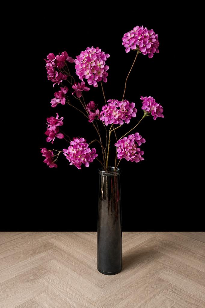 Silk-ka Zijden Bloemen Boeket - Bourgondisch Rood, 70 cm, Overige materialen, 50 tot 75 cm, Nieuw, Ophalen of Verzenden