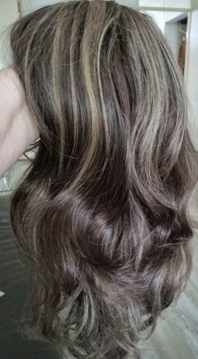 Bruin haarwerk met highlights. 22/24 inch., Ophalen of Verzenden, Nieuw, Pruik of Haarverlenging