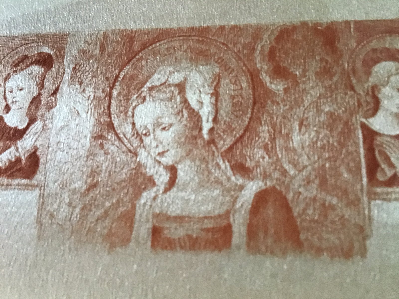 Schilderijtje Maria. Bedrukt op zijde    29x18 cm, Ophalen of Verzenden
