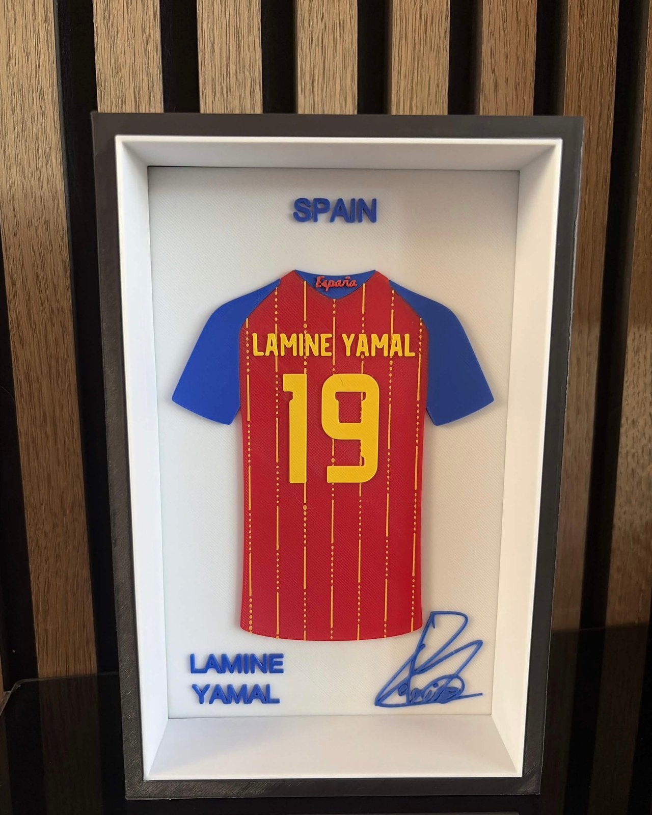 3D Printed Football Shirt Display Art | Lamine Yamal Spain, Sport en Fitness, Maat S, Verzenden, Nieuw, Overige typen