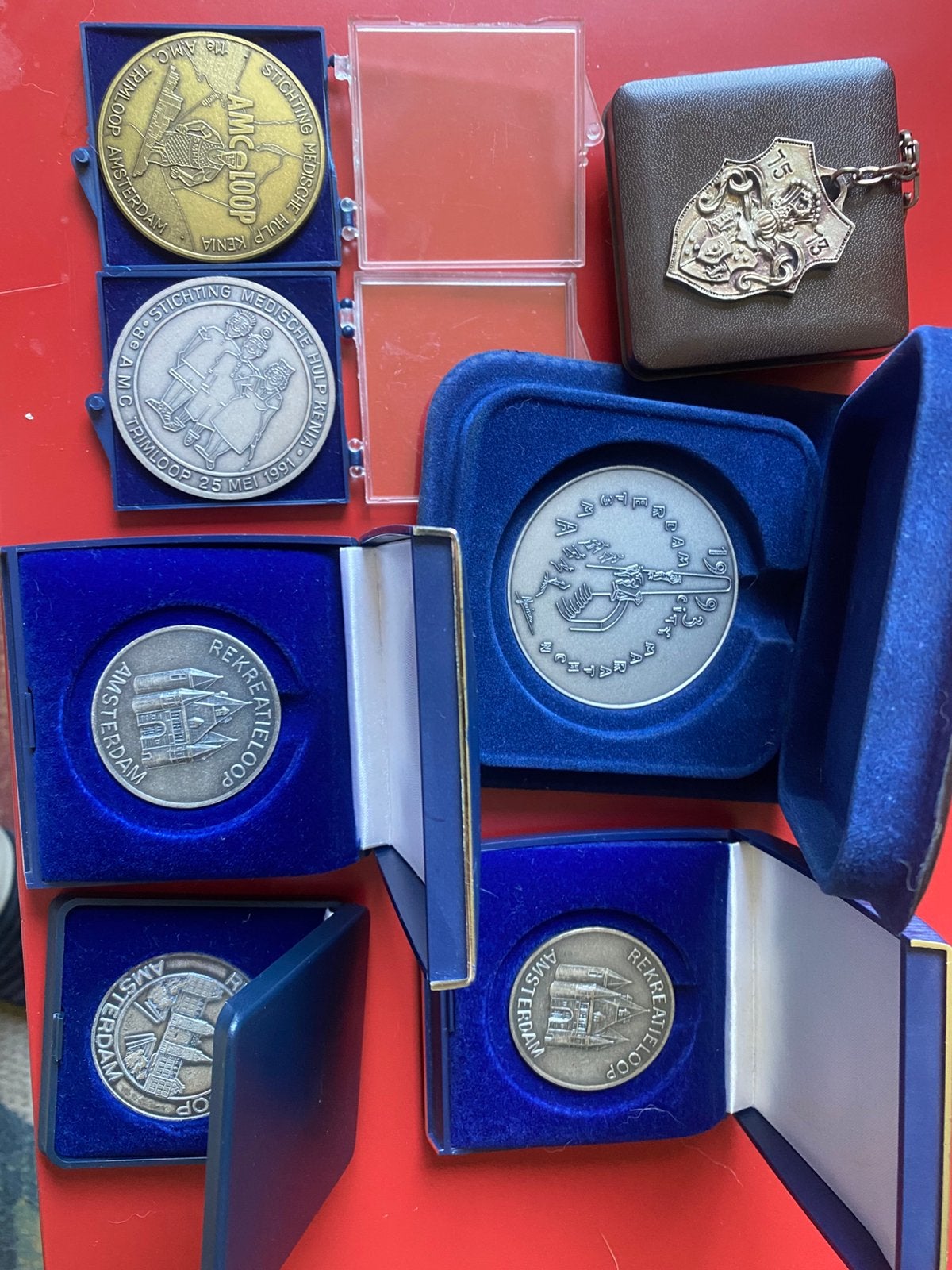7 loop medailles in mooie doosjes, Postzegels en Munten, Munten | Nederland, Ophalen of Verzenden, Koningin Juliana