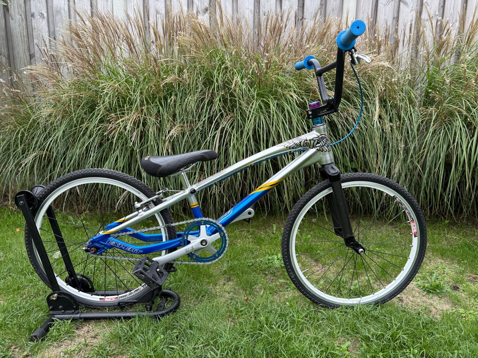 GT Expert BMX Racefiets - Zilver/Blauw, Fietsen en Brommers, Velgrem, V-brakes, Aluminium, Ophalen of Verzenden