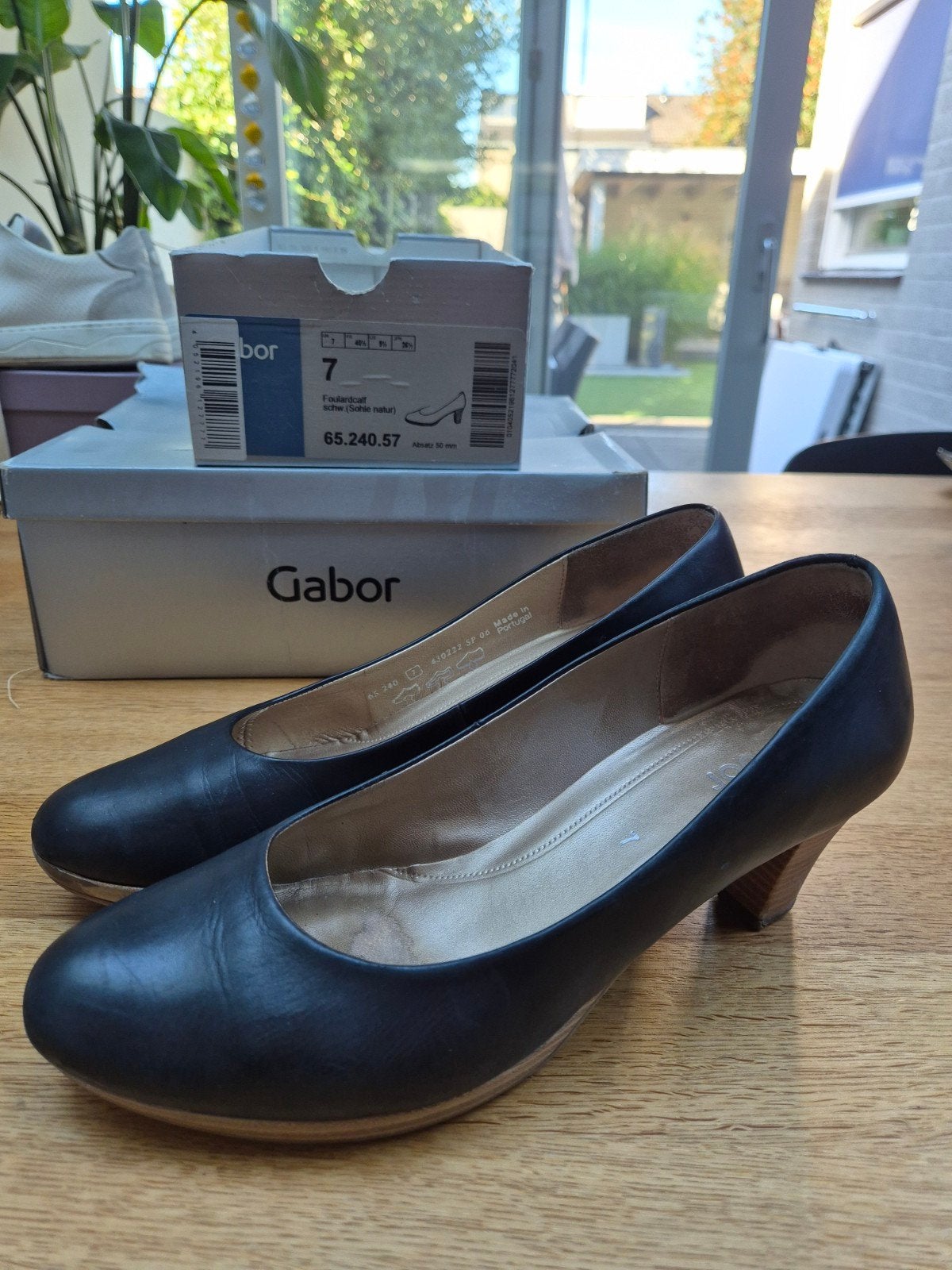 Gabor pumps -Maat 7 (40) - Zwart leer - Gedragen, goede staa, Pumps, Zwart, Gabor, Ophalen of Verzenden