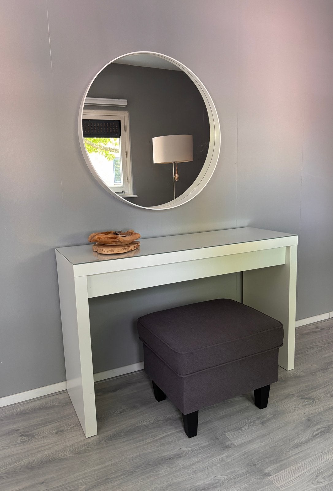 toilettafel+spiegel+poef, Huis en Inrichting, Tafels | Kaptafels, Ophalen, Overige materialen, Strak, 100 tot 150 cm
