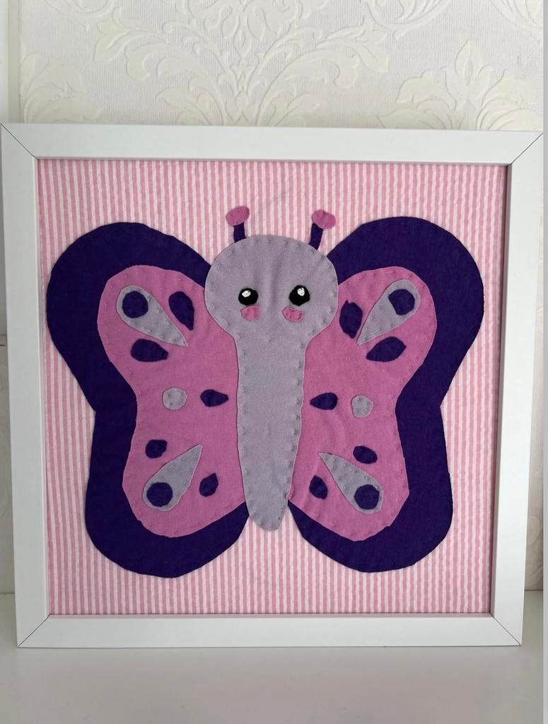 Kinderkamerdecoratie | uniek schilderijtje van stof, Ophalen of Verzenden, Nieuw, Wanddecoratie