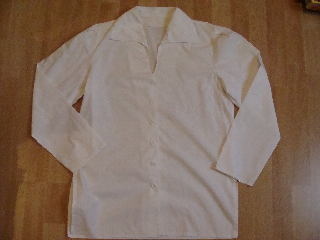 Wit katoenen blouse, Ophalen of Verzenden, Zo goed als nieuw, Maat 38/40 (M), Wit