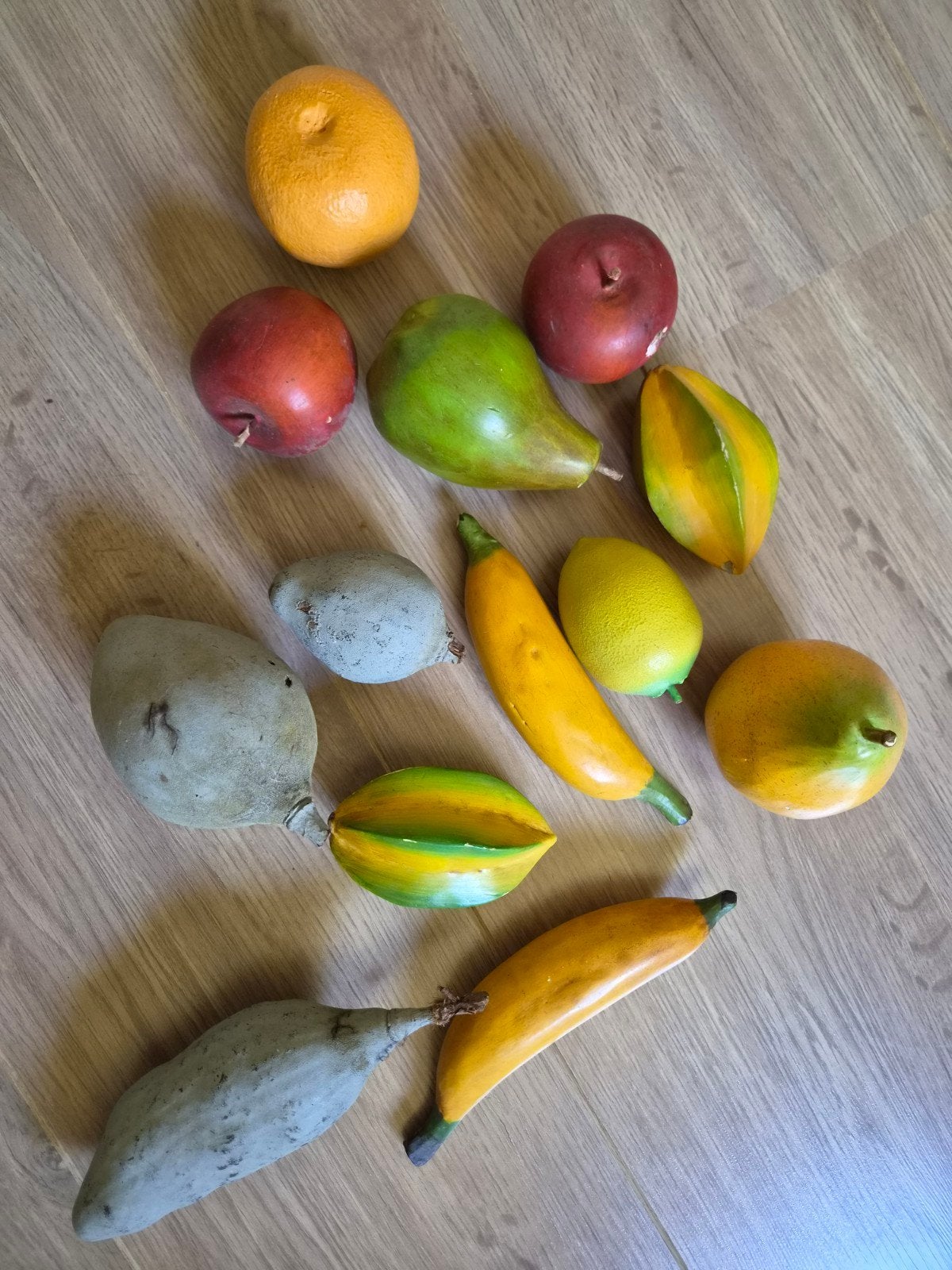 Decoratief houten fruit, diverse soorten, Ophalen of Verzenden, Gebruikt, Meerkleurig, Hout