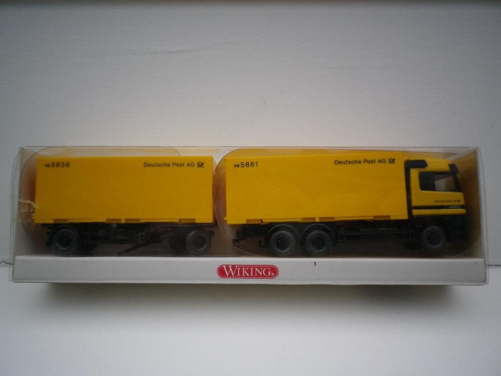 Wiking Mercedes Actros wisselbak combinatie post. Nieuw, Hobby en Vrije tijd, Modelauto's | 1:87, Nieuw, Bus of Vrachtwagen, Wiking