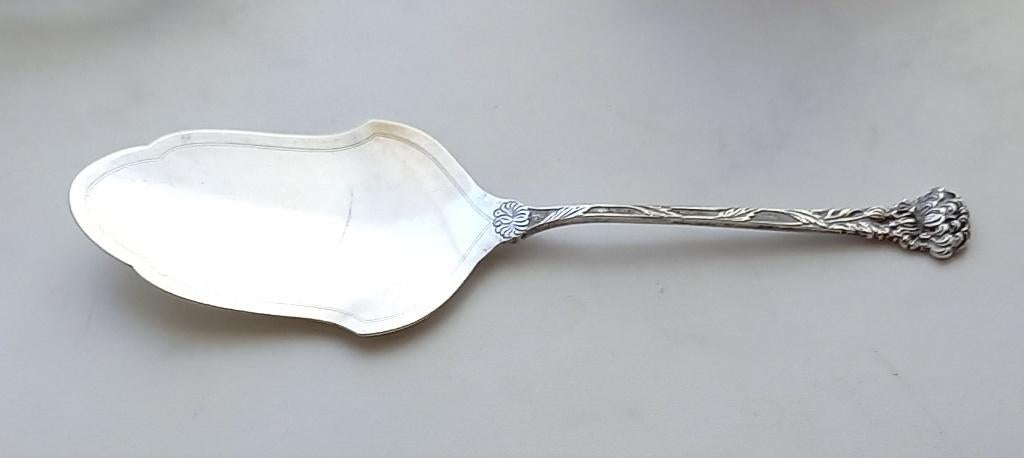 Zilveren taartschep bloemsteel,  Mt. Niekerk  1929, Antiek en Kunst, Verzenden, Zilver