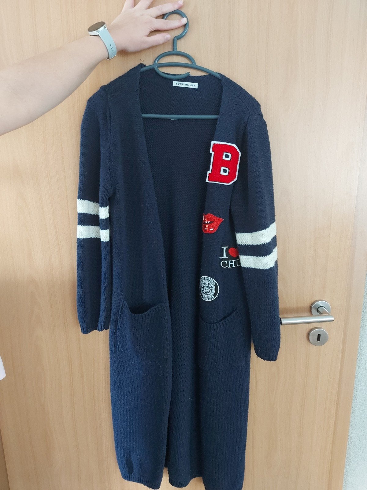 Donkerblauw gebreid vest maat S, Ophalen of Verzenden, Maat 36 (S), Gedragen, Typicall jill