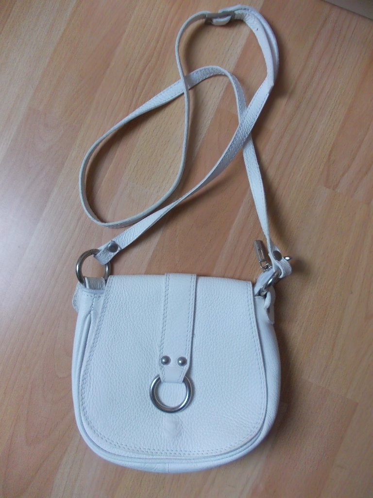 Prachtige off white tas van echt leer/genuine leather., Ophalen, Zo goed als nieuw, Overige kleuren, Handtas
