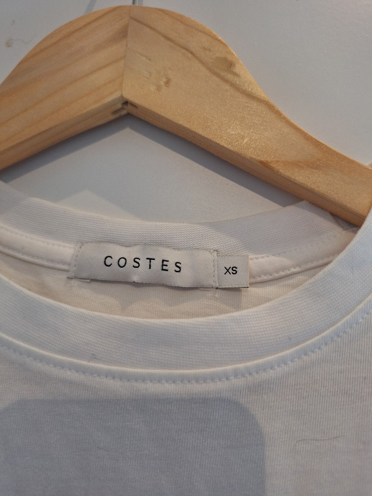 Costes T-shirt 'Mon Chéri' - Maat XS, Wit, Ophalen of Verzenden, Zo goed als nieuw, Korte mouw
