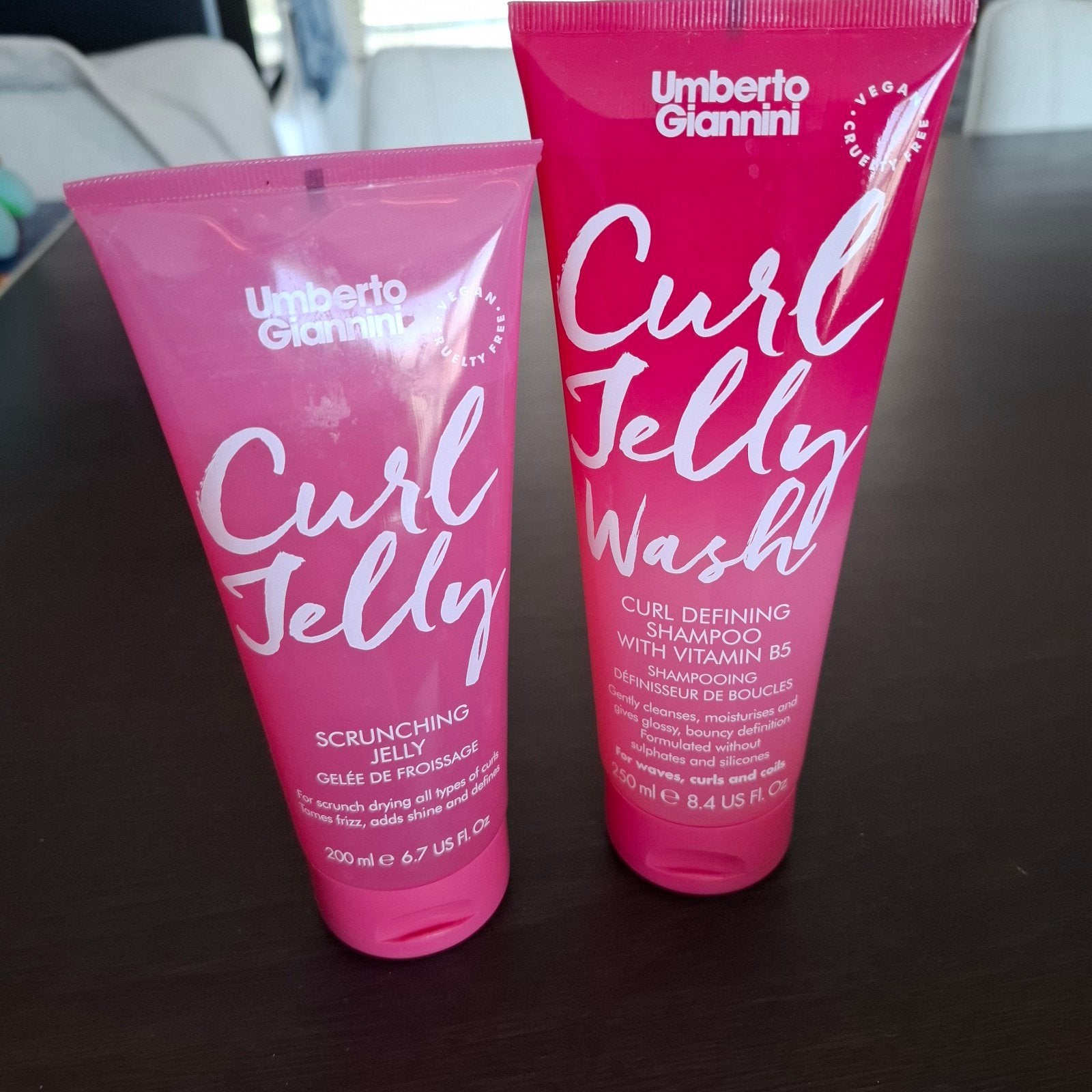 Umberto Giannini Curl Jelly Wash Shampoo & Scrunching Jelly, Ophalen, Zo goed als nieuw, Shampoo of Conditioner