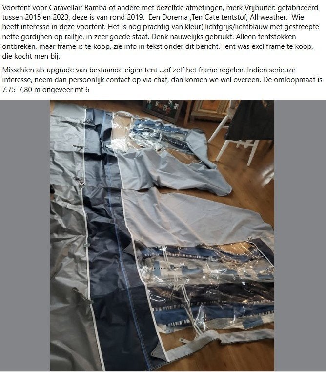 Voortent Dorema/Ten Cate voor Caravelair Bamba, Ophalen, Gebruikt