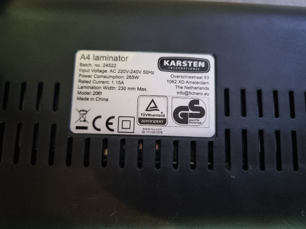 A4 lamineermachine, Ophalen, Zo goed als nieuw
