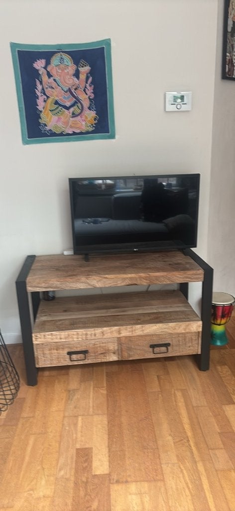 Industrieel tv meubel, Huis en Inrichting, Ophalen, Teakhout, Nieuw, 50 tot 100 cm