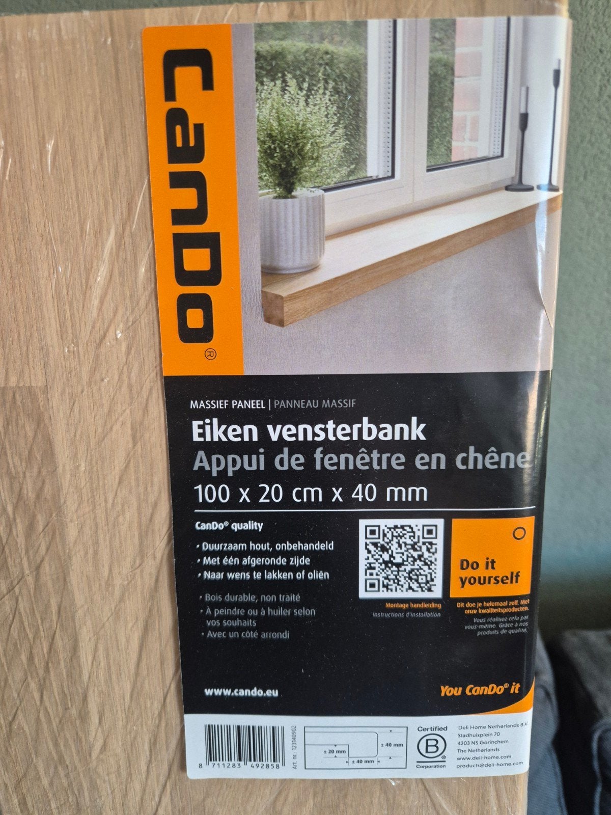 Cando Eiken Vensterbank 100x20cm, Ophalen, Nieuw