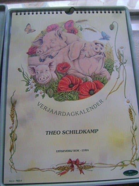 varkens verjaardags kalender van theo schildkamp (nieuw), Diversen, Kalenders, Ophalen of Verzenden, Maandkalender, Nieuw
