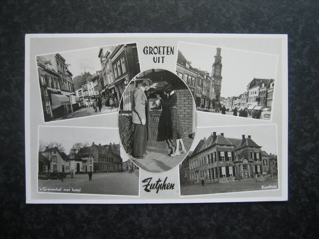 ZUTPHEN 5 luiks groet uit 1957, Ophalen of Verzenden, 1940 tot 1960, Gelderland