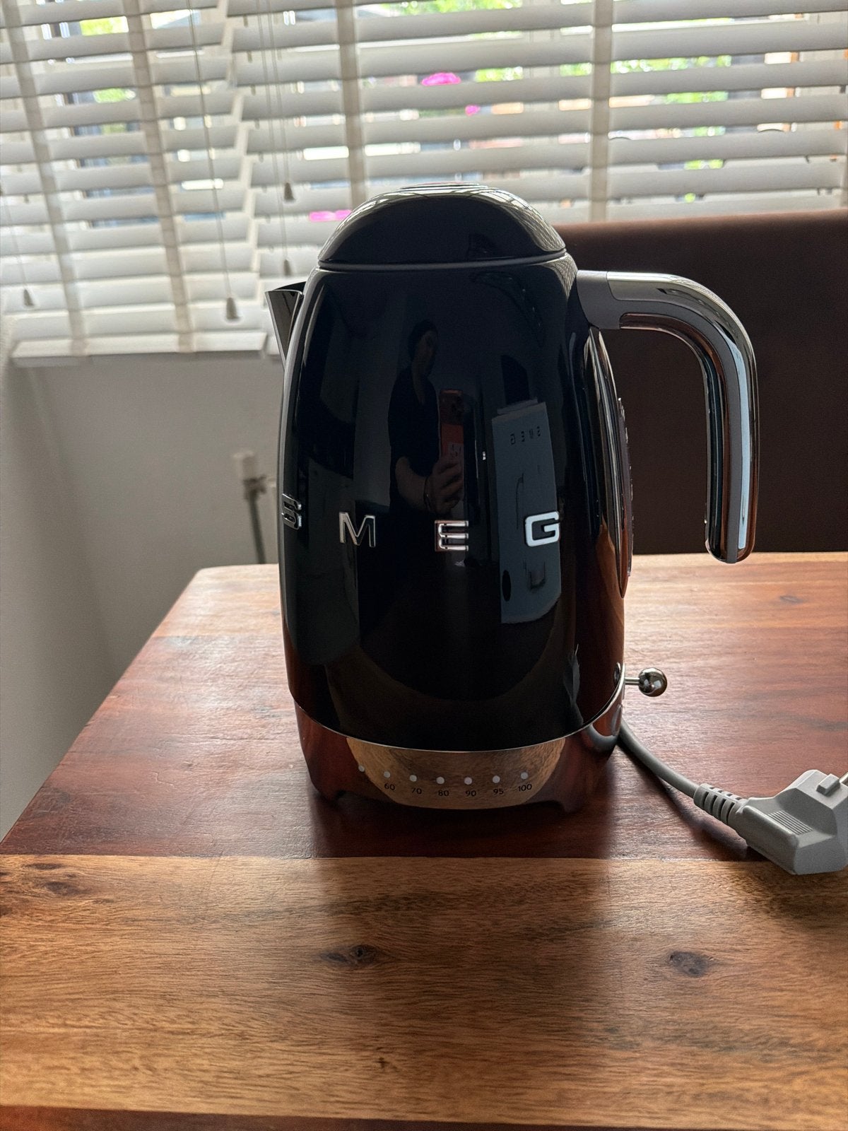 Nieuw.  In Doos Smeg Waterkoker Zwart, Witgoed en Apparatuur, Waterkokers, 1 tot 2 liter, Ophalen of Verzenden, Nieuw, Rvs